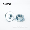 ISO 4161 Grade 10 zinc plated Hexagon flange nuts